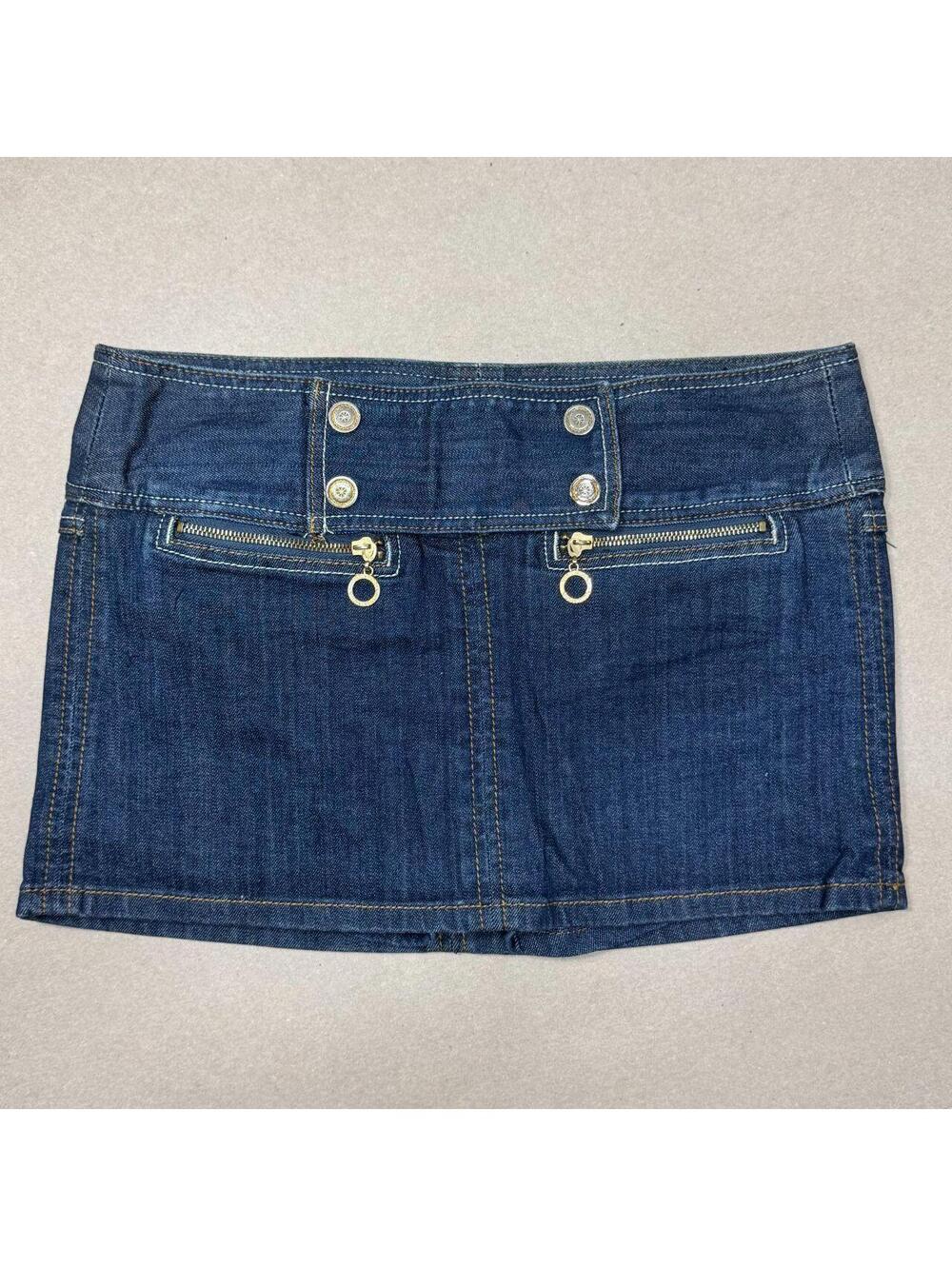 Vintage Y2K Denim Micro Mini Skirt Low Rise Vero Moda Skort